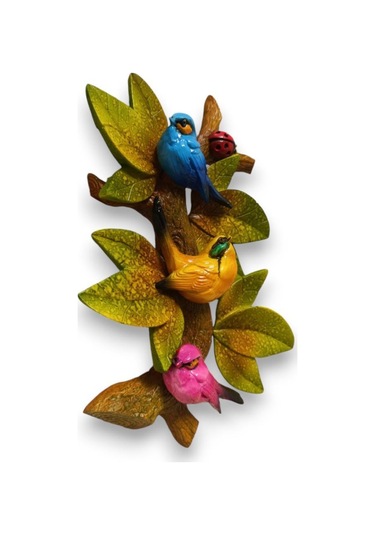 Dekoratif Canlı Renk Sevimli Kuşlar Figürlü Duvar Süsü Zarif Ev Ve Bahçe Dekorasyonu İçin Şık Aksesuar