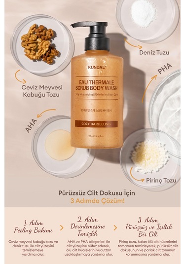 Kundal Cozy Darjeeling Nemlendirici ve Arındırıcı Tanecikli Vücut Yıkama Jeli 500 ML