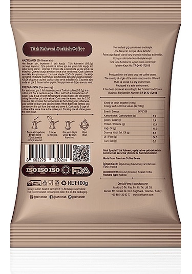 Nısh Türk Kahves Kavrulmuş Öğütülmüş  24 x 100 G