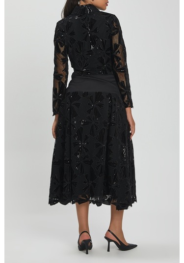 Kadın İkili Takım - Zarif Taşlı Düğme Detayı Özel Gün Ve Davetler İçin Şık Tasarım Siyah