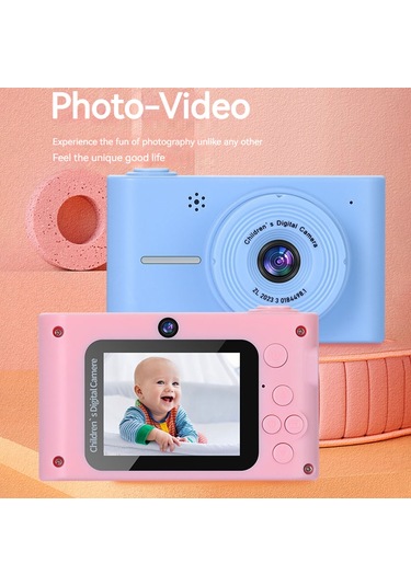 Vkemall Kız Çocukları İçin Pembe 20mp 1080p Dijital Fotoğraf Makinesi - 2.0 İnç Ekran, 8x Zoom, Ön-arka Kameralar, Dahili Pil,  Önerisi