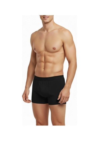 İki Yıldız Erkek Likralı Boxer Düz Renk Bgl-st05007 Siyah