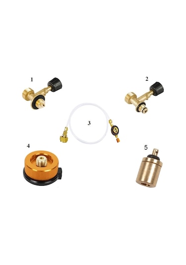 Bilteknik 5'li Tüm Tüplere Ve Kartuşlara Uygun Kamp Kartuşu Dolum Seti Çok Renkli