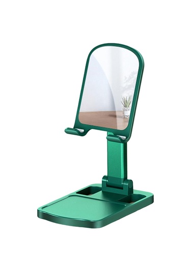 Homyl Katlanabilir Telefon Tutucu Masaüstü Braketi Ayna-yeşili