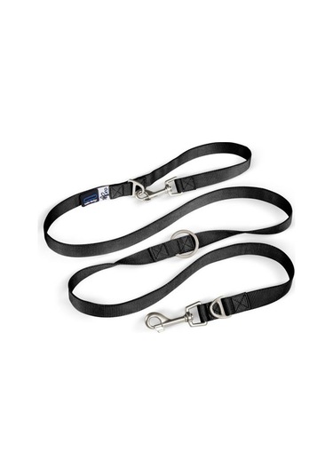 Curli Ayarlanabilen Dokuma Köpek Gezdirme Tasması Siyah L 2 x 200 CM Siyah