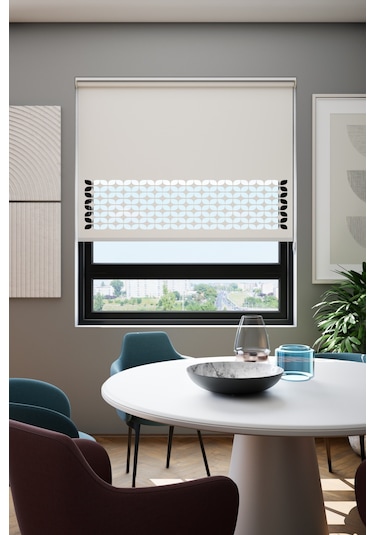 Perdea Lazer Kesim Mat Stor Perde, Lazer Kesimli Klasik Serisi, C-171001 Beyaz Renk