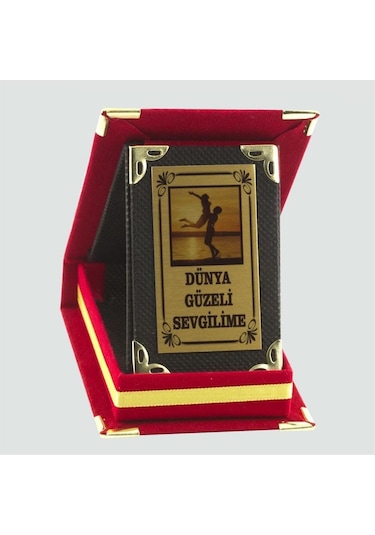 Dünya Güzeli Csmtex - 55 Sevgilime Plaketi-kırmızı Metal