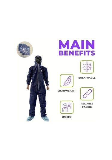 Willowhaven Navy Blue 2xl 5 Adet Tek Kullanımlık Tulum 35gsm