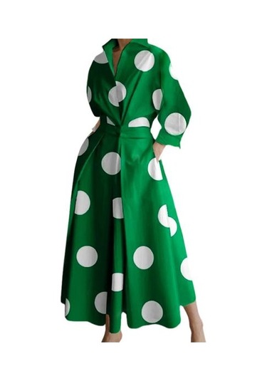 Kadın Bahar Sonbahar Elbise Yaka V Yaka Renk Eşleşen Sıkı Yüksek Bel Orta Buzağı Uzunluğu A-line Gevşek Etek Sot Baskı Bayan İşe Gidip Parti Midi Elbise Yeşil Kadın Bahar Sonbahar Elbise Yaka V Yaka Renk Eşleşen Sıkı Yüksek Bel Orta Buzağı Uzunluğu A-line Gevşek Etek Sot Baskı Bayan İşe Gidip Parti Midi Elbise Yeşil