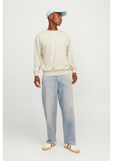 Jack & Jones Jjecharge Sweat Crew Neck Bej Erkek Sweatshirt 000000000102016880 Bej