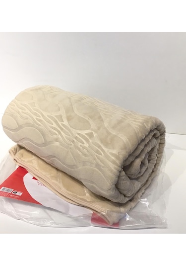 Padişah Desenli Bej Çift Kişilik Battaniye Bej