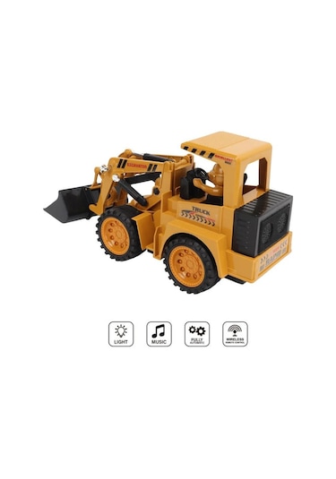 Şarjlı Kumandalı Çocuk Eğitici Full Fonksiyon Oyuncak Araç İş Makinası Kepçe Sarı