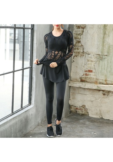 Geeroyoo Kadınlar İçin Spor Yoga Tulumu - Siyah, Yüksek Bel, Esnek Kumaş, Hızlı Kuruyan, Antrenman Ve Dans İçin Uygun M, Asya Bedeni SiYAH