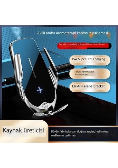 Wisdomselect Dönen Hava Çıkışı Araba Cep Telefonu Tutucusu Kablosuz Şarj Çok Fonksiyonlu Açık Pembe Yok Havalandırma T09oko