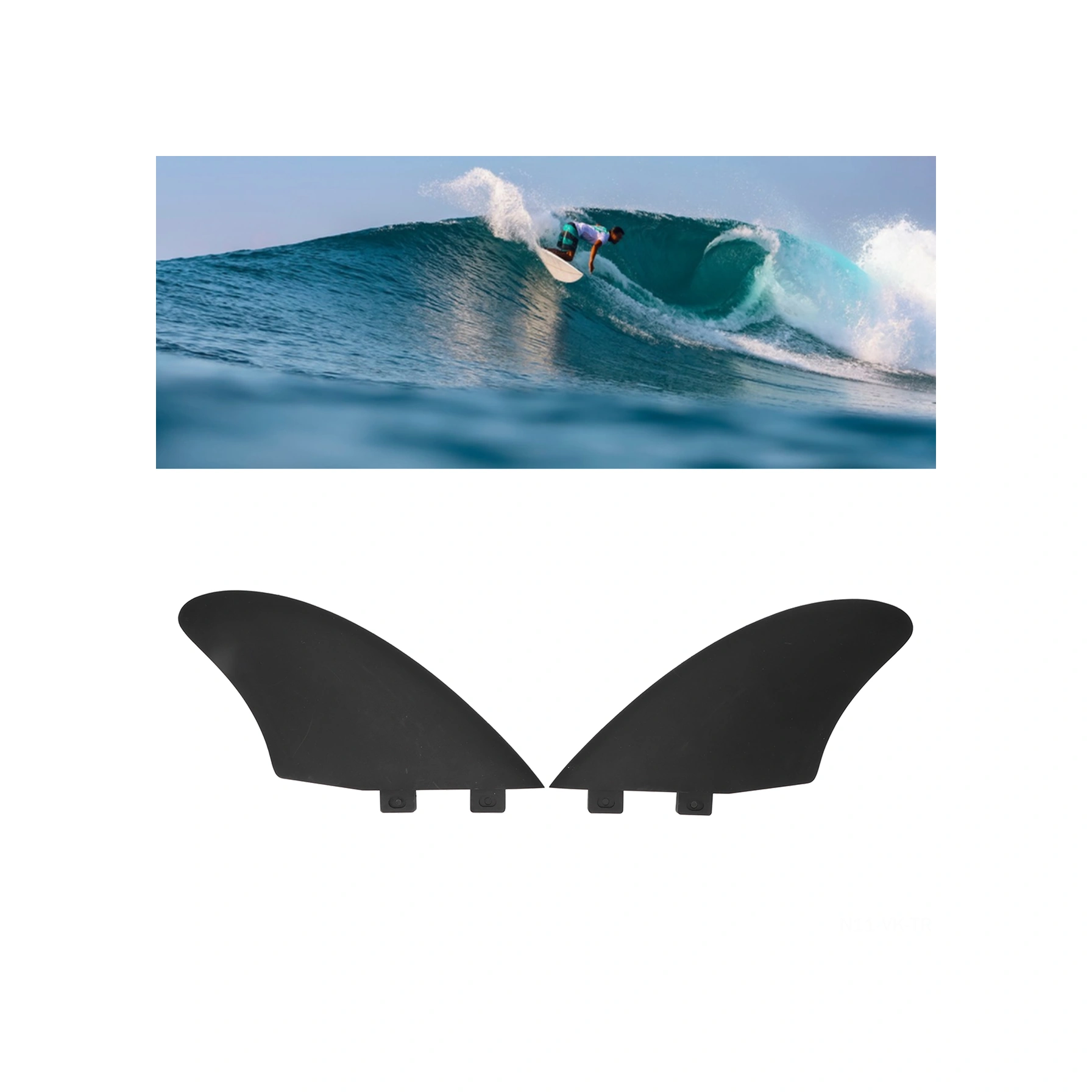 Vkemall Pvc Malzeme Sürf Tahtası Kanatları Fcs Sol-sağ, Deniz Durumlarına Dayanıklı, Kolay Kurulum, 2 Adet Paketle Gönderim