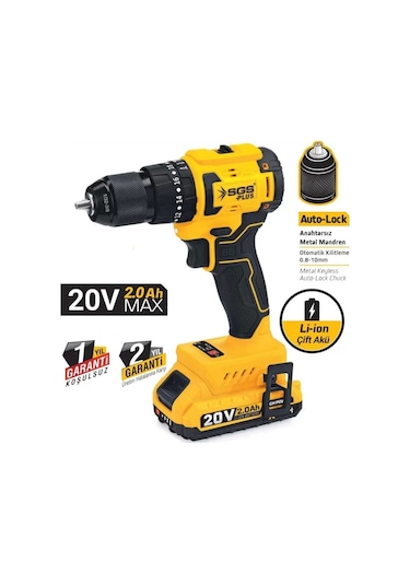 Sgs 5530 20 V 2 Ah Çift Akülü Darbeli Matkap Seti