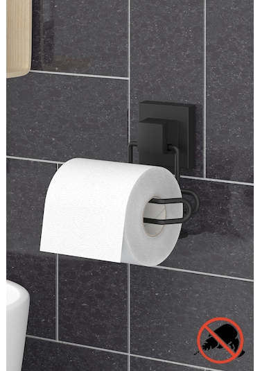 Tekno-Tel EF271 Easyfıx Yapışkanlı Tuvalet Kağıtlık Mat Siyah