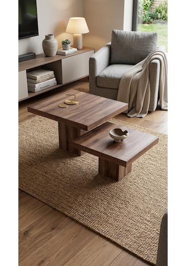 Most Marmoris %100 Mdf Orta Sehpa Set Evinize Teslim Ceviz