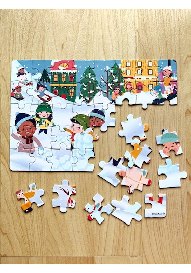 Doerkids Kar Eğlencesi Mini Puzzle 40 Parça