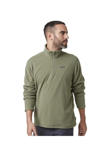 Helly Hansen Mount Fleece Erkek Yarım Fermuarlı Polar Hha..12001.431 Haki Yeşil Koyu