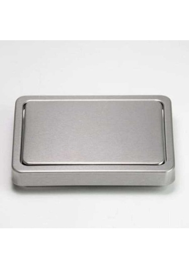 Tongxida Yerleştirilmiş Paslanmaz Çelik Salıncak Kapağı Mutfak Çöp Kutusu Kapağı, Boyut: Kare 16.2x22.7cm Gümüş Gümüş