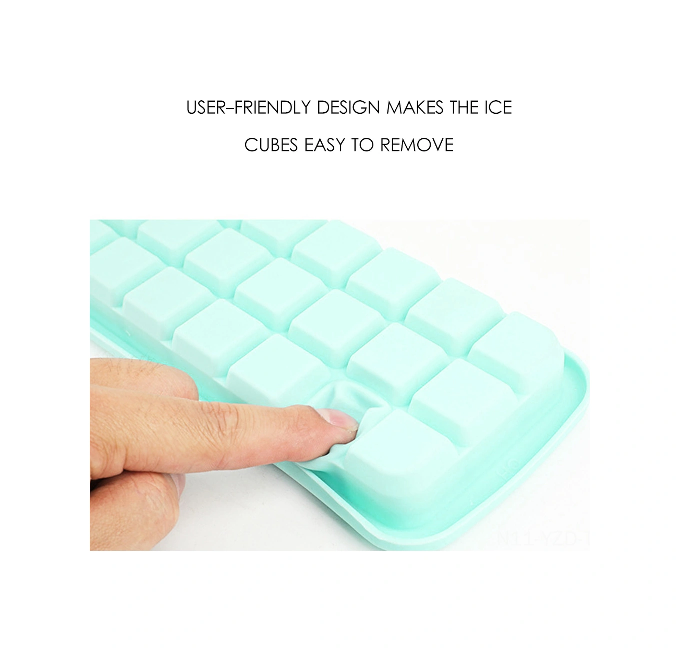 Yuntech01 Ev Ve Bar Kullanıma Silikon-pp Malzeme 24 Hücre Kapaklı Buzluk, Yeşil Rengi Dayanıklı Buz Üretim Kutusu Çok Renkli