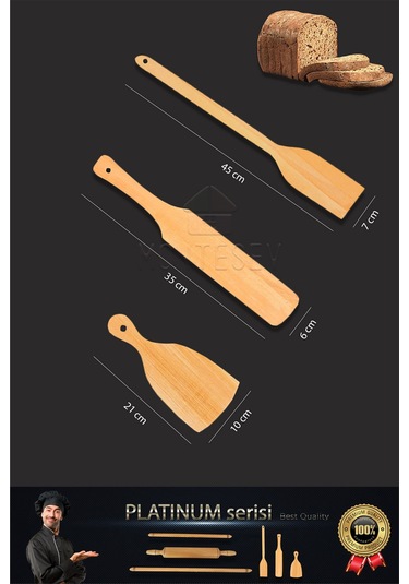 Platinum Serisi Ahşap Hamur Açma Oklavası Merdane Börek Seti 6 Lı