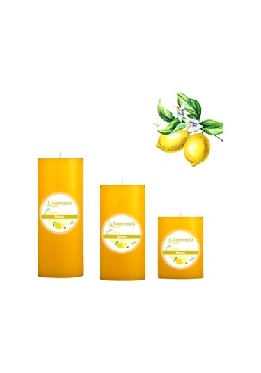 Medium Limon Kokulu Set Mum Çap 7 Cm Sarı