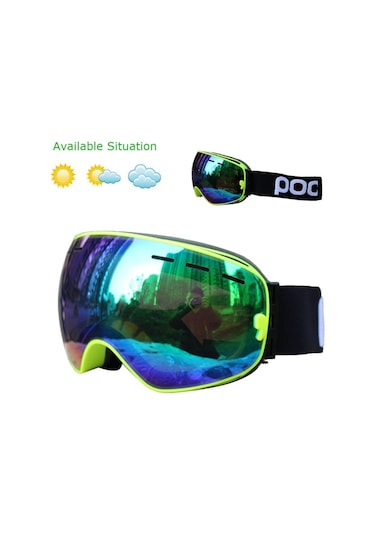 Çift Katmanlı Anti Sis Özellikli Uv Snowboard Kayak Gözlüğü