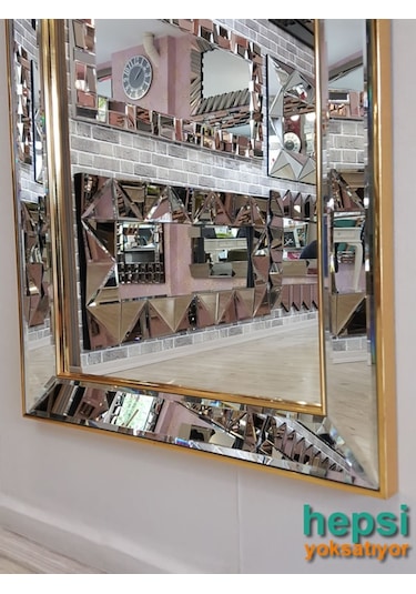 Ayna Çerçeveli Model Altın Renk Boy Aynası Altın