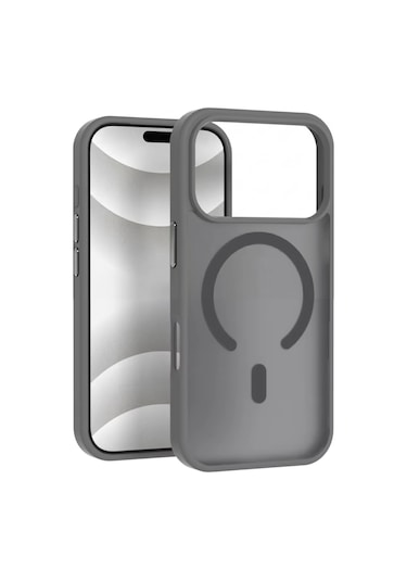 Ps iPhone Uyumlu 17 Pro Mist Serisi Magsafe Kılıf - Gri Siyah