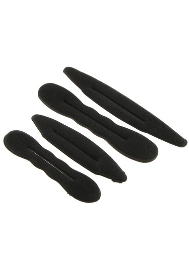 Suntek 4 Parça Sünger Saç Şekillendirici Köpük Donut Bun Siyah