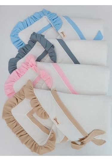 Bebek Battaniyesi Kundağı %100 Pamuklu İnci Waffle Kumaş Yenidoğan Hastane Çıkışı Hediyelik Örtü Gri