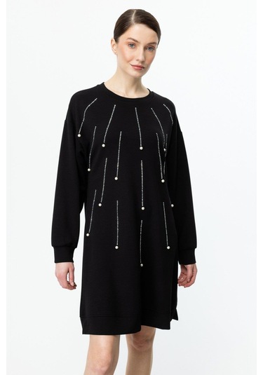 On Fashion Taşlı Tunik Siyah