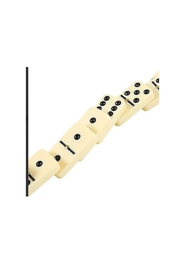 Büyük Boy Domino Oyun Seti Seramik Kemik Domino Taşı Seti Çantalı