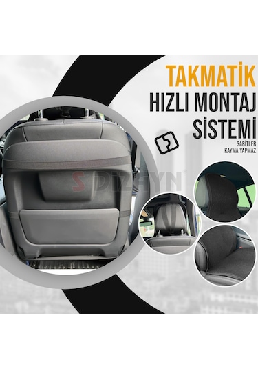 S-dizayn Oto Koltuk Koruyucu Kılıf Siyah Universal 2 Parça Ön A+