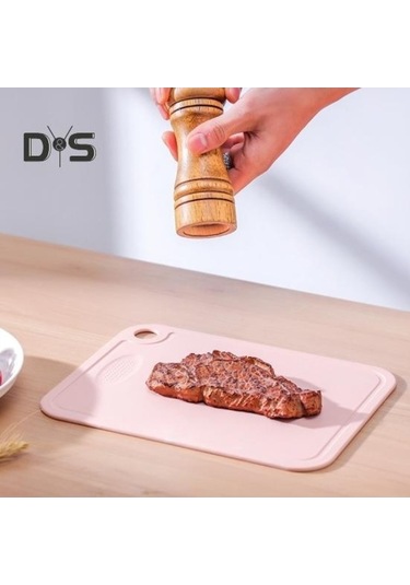 Novahub Pembe Kaymaz Kesme Tahtası L, Çift Taraflı, Taşınabilir Mutfak Doğrama Bloğu/ Pembe