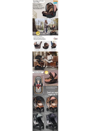 Baby Home 946 Travel Sistem Bebek Arabası + 560 Oyun Parkı Park Yatak