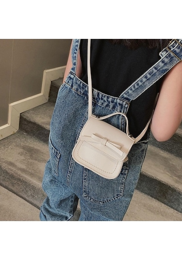 Novahub Beyaz Çilili Moda Küçük Çanta Küçük Kızlar Için Yürümeye Başlayan Çocuklar Sevimli Yay Mini Messenger Çanta Beyaz Beyaz