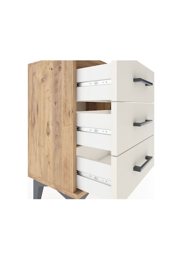 Arges Komodin 3 Çekmeceli 44x30x64 Çam-aytaşı Çam