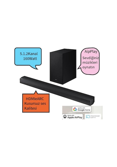 2024 Yılı Gerçek 5.1.2 Kanallı Ses Q-symphony Soundbar