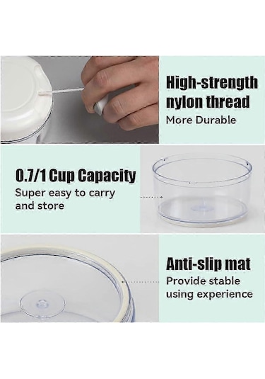 Mini Manuel Gıda İşlemcisi Taşınabilir Sarımsak Doğrayıcı Öğütücü Çok Renkli