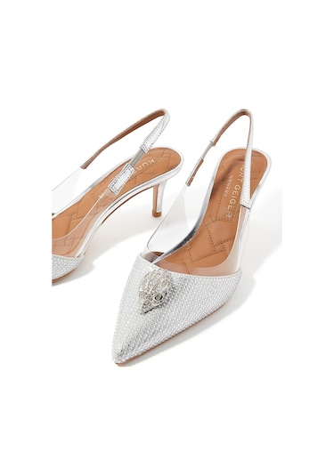 Kurt Geiger Vinyl Slingback Topuklu Ayakkabı - Gümüş Renk