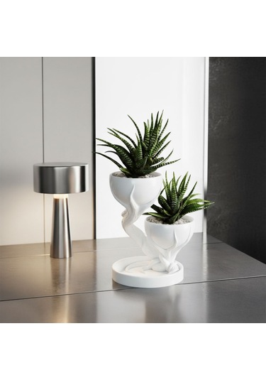 Duvera İkili Dekoratif Mini Saksı