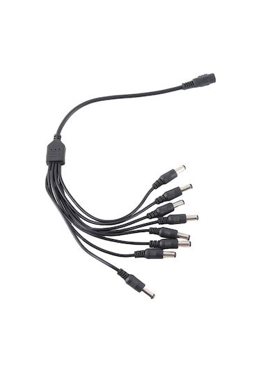 Yaozixa 8 Çıkışlı Cctv Güç Dağıtıcı Kablosu, 5.5x2.1mm Ana Bağlantı, 1 Adaptörle 8 Kameraya Enerji Sağlar, 12v Dc Uyumlu, Led Ve Güvenlik Kameraları İçin