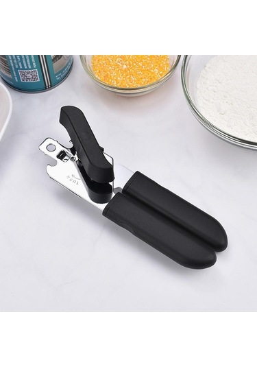 Yaratıcı Güçlü Konserve Açacağı Basit Çok Fonksiyonlu Açacak Bıçak Şişe Açacağı Plastik Saplı Manuel Konserve Açacağı Mutfak Aleti Siyah