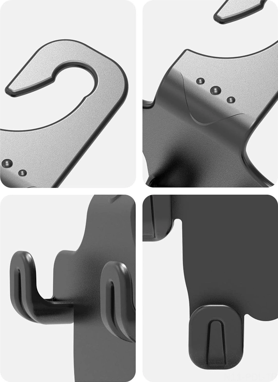 Padalink Oto Arka Koltuk Mutfakçı Kanca - Abs Malzeme 4'lü Fonksiyonlu Oto Aksesuarı, Çanta Şemsiye Geri Tutucu, Yıkama Yok Kurulum