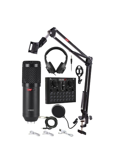 Lastvoice BM800 Live Head Set Efektli Ses Kartı Mikrofon Kulaklık