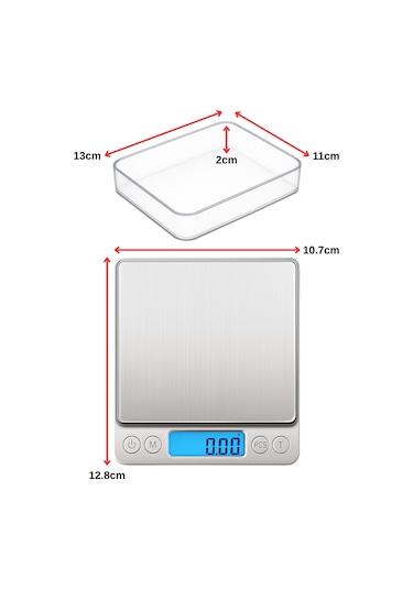 Dijital Hassas Mutfak Kuyumcu Terazi Tartı 500gr/0,01gr I-2000