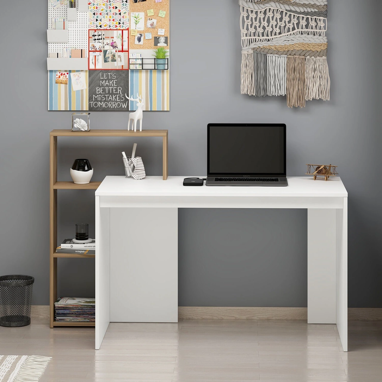 Velora Çalışma Masası - Beyaz/rahle Çok Renkli